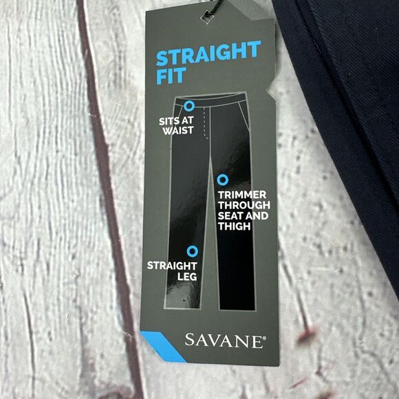 Savane Mens The Ultimate Performance Chino‎ Navy 34W / 29L Pleated Pants NWT - Picture 10 of 10